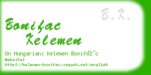 bonifac kelemen business card